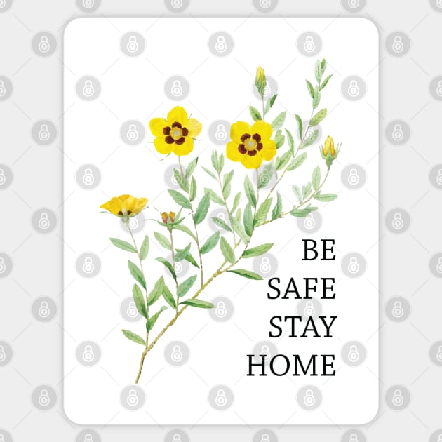 Be safe stay at home, yellow flowers Sticker by grafart